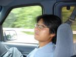 Alfred in the passenger seat
