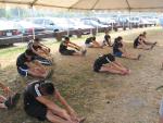 stretching