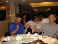 Tim and Terry splitting wish bone. Wish to win?!?!
