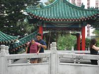 Peter pushing Kimmy over.