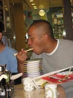 D is HUNGRY.